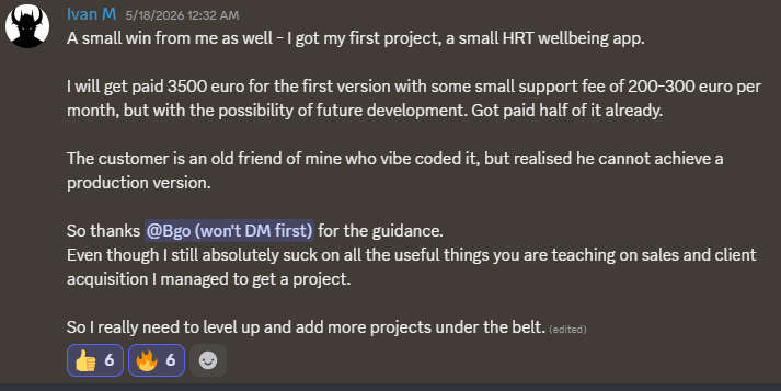 Ivan: first project, 3,500 euro